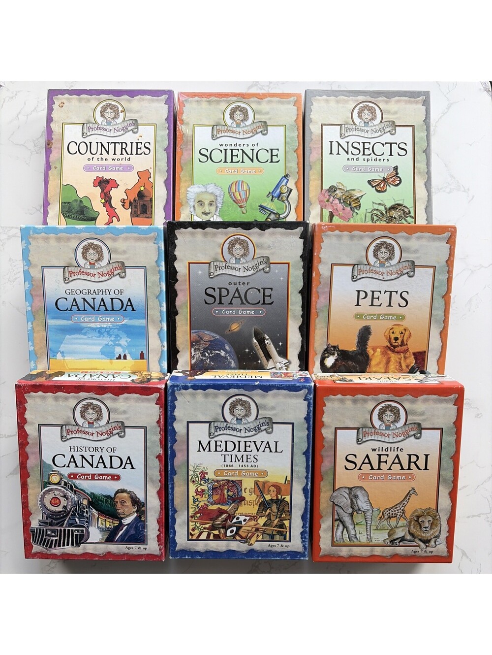 Professor Noggin's Lot of 9 Educational Trivia Card Games Outset Media Ages 7+